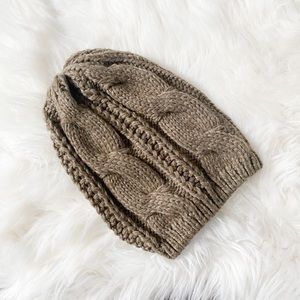 Forever 21 Brown Cable Knit Beanie